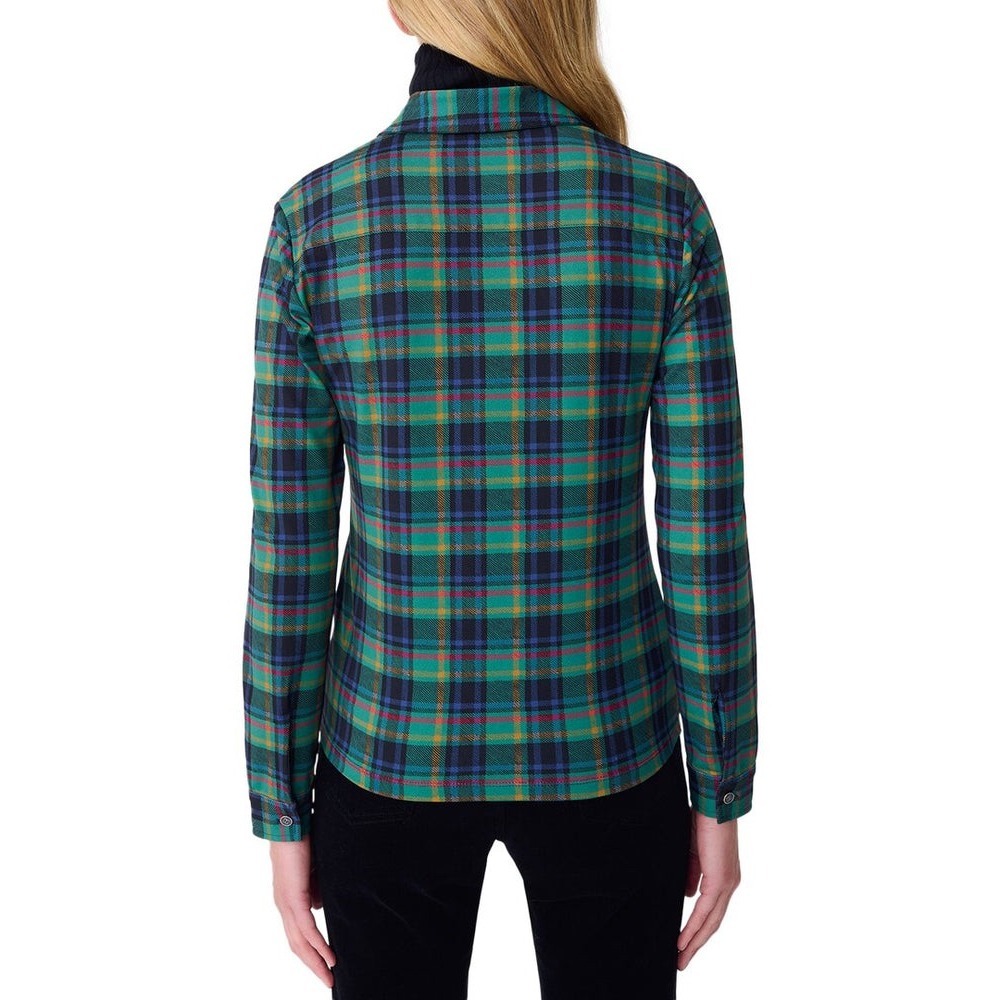 J.McLaughlin Womens Green Plaid Button Down‎ Shirt Stretch Nylon Spandex Medium - Picture 9 of 9